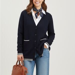 Five Four‎ Navy and White Cardigan Sweater